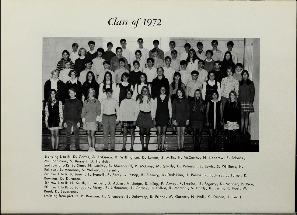 1970 photo of DHS Class of 1972 page 2